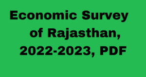 Economic Survey of Rajasthan, 2022-2022,PDF