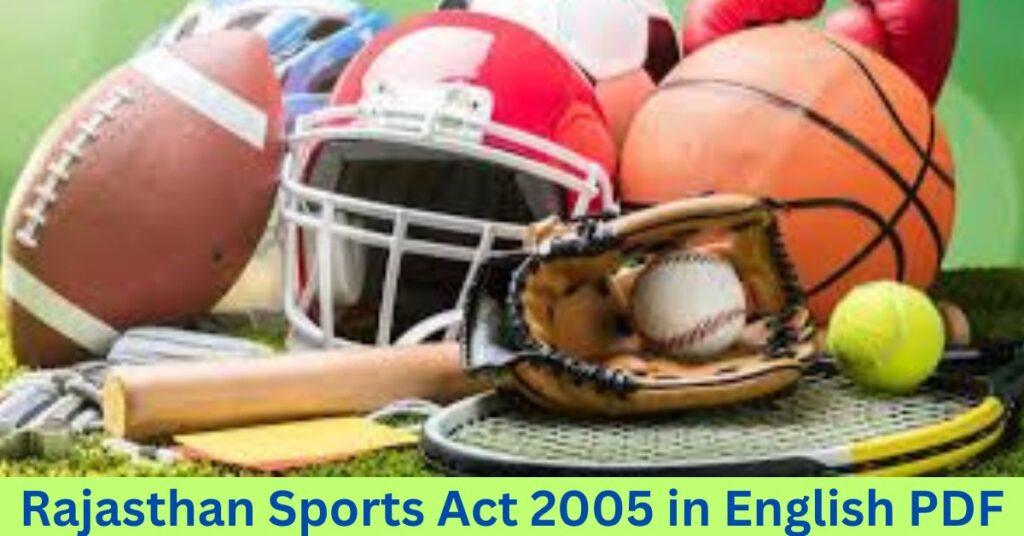 Rajasthan Sports Act 2005 in English PDF