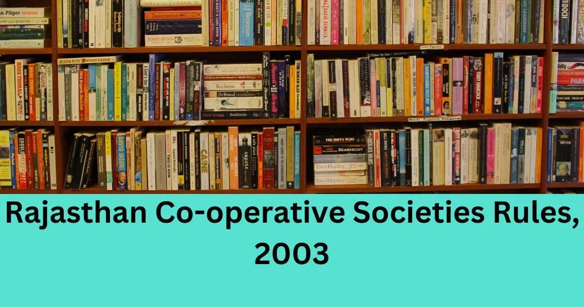 Rajasthan Co-operative Societies Rules, 2003 PDF