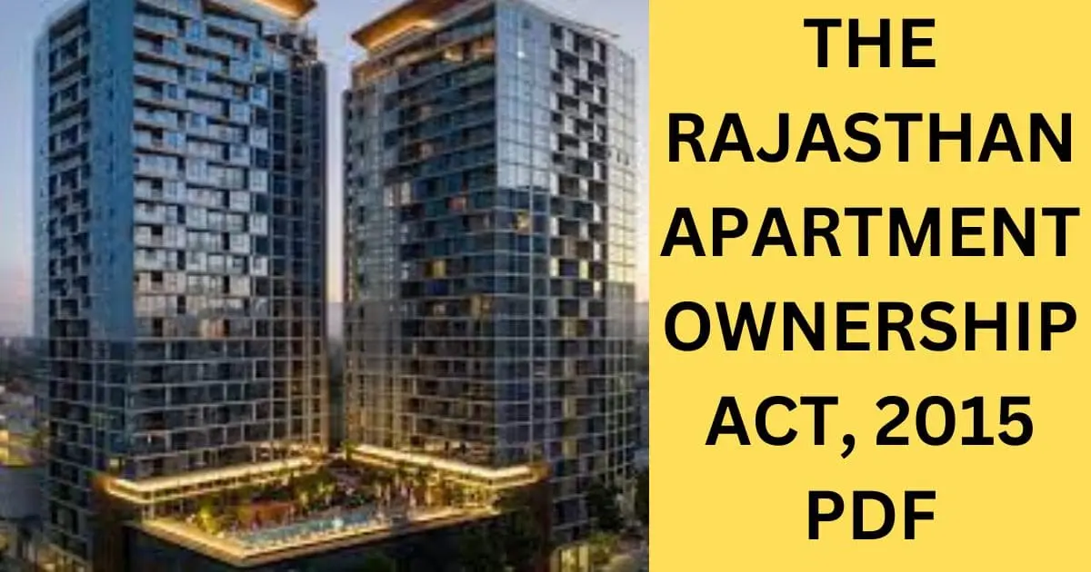 THE RAJASTHAN APARTMENT OWNERSHIP ACT, 2015 PDF